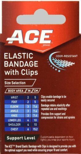 3M Ace Compression Elastic Bandage Adjustable Support 3 Inch Black Color 1 ct