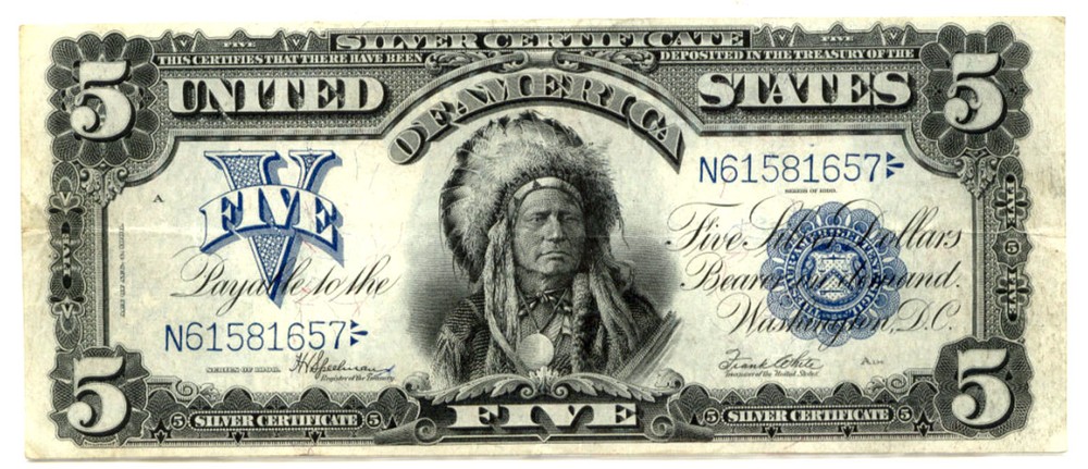 1899, $5 FR 281 Large Size Silver  Certificate