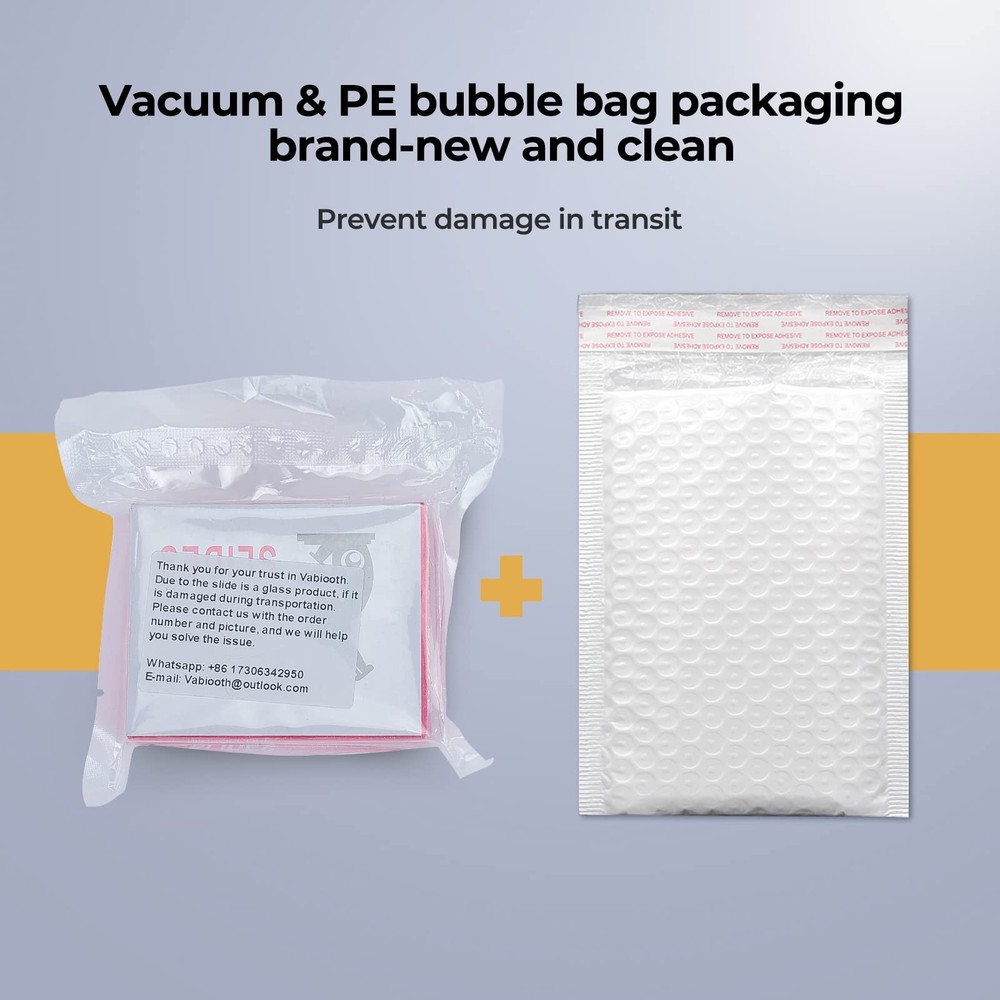 Vabiooth Rounded Edge Microscope Slides Kit, 50 Pcs Pre-Cleaned Blank Clear