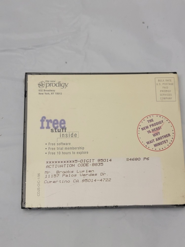 New Prodigy Internet Software CD-ROM Free Trial Membership Activation Code