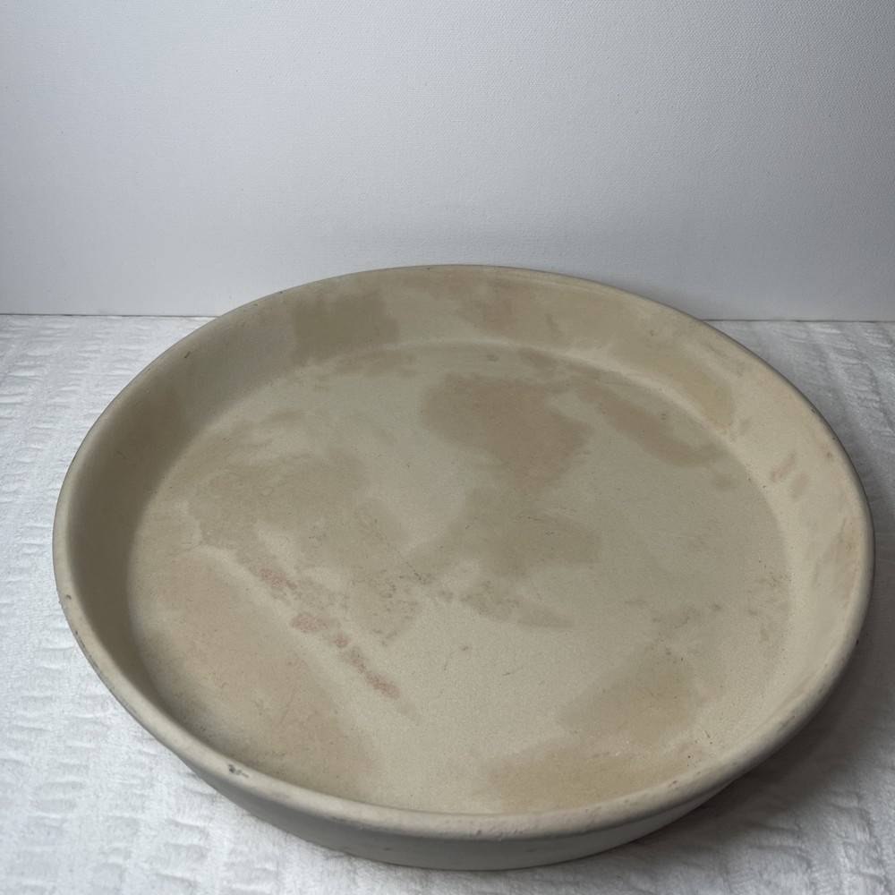 Vintage Pampered Chef Stoneware Deep Dish Baker 12 In Round Beige USA Baking