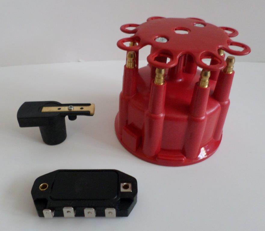 RED Ready-To-Run/Small HEI Replacement Distributor Cap,Rotor & module Top Street