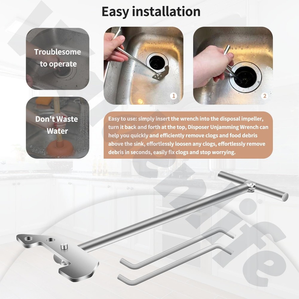Garbage Disposer Unjamming & Garbage Disposal Tool, for InSinkErator/Moen Garb