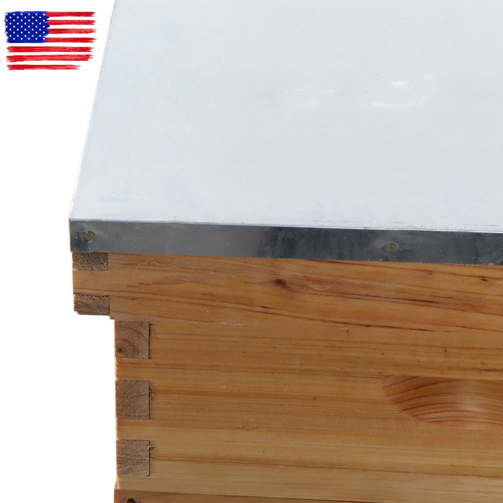 Bee Hive Beeswax Coated Includes Beehive Frames and Foundations 4 Layer 10-Frame