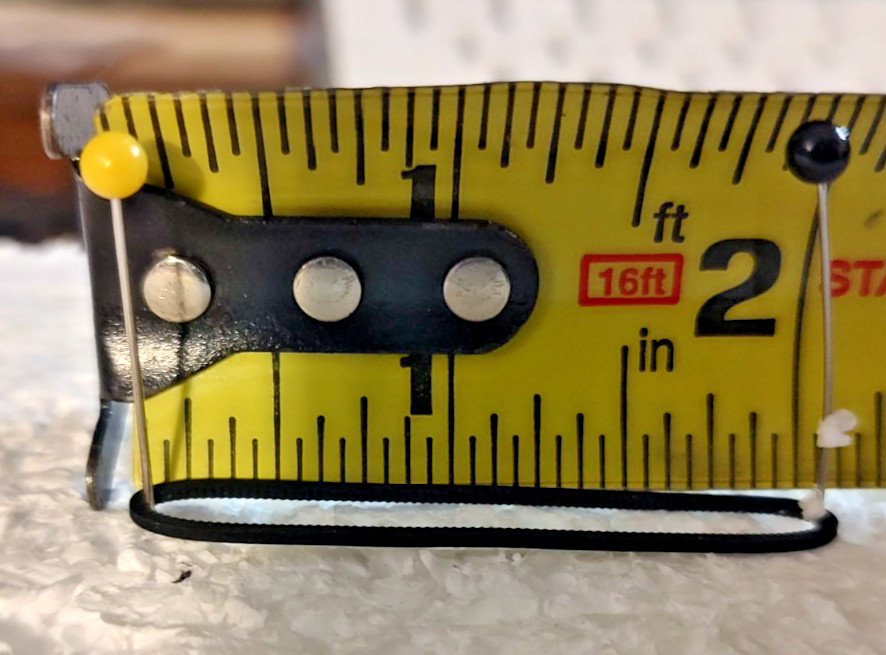 34mm x 1mm (2.125 Inch Folded) Square Rubber Belt