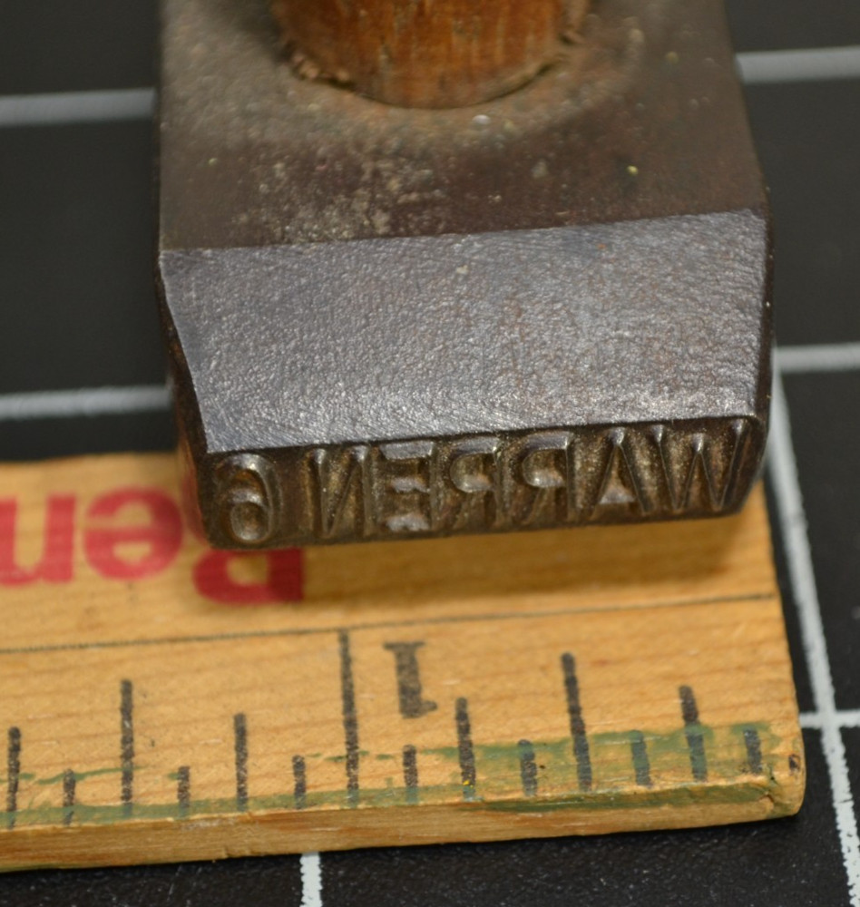 WARREN TOOL CO. - TOOL MARKING STAMP FOR 6# SLEDGE HAMMER HEADS