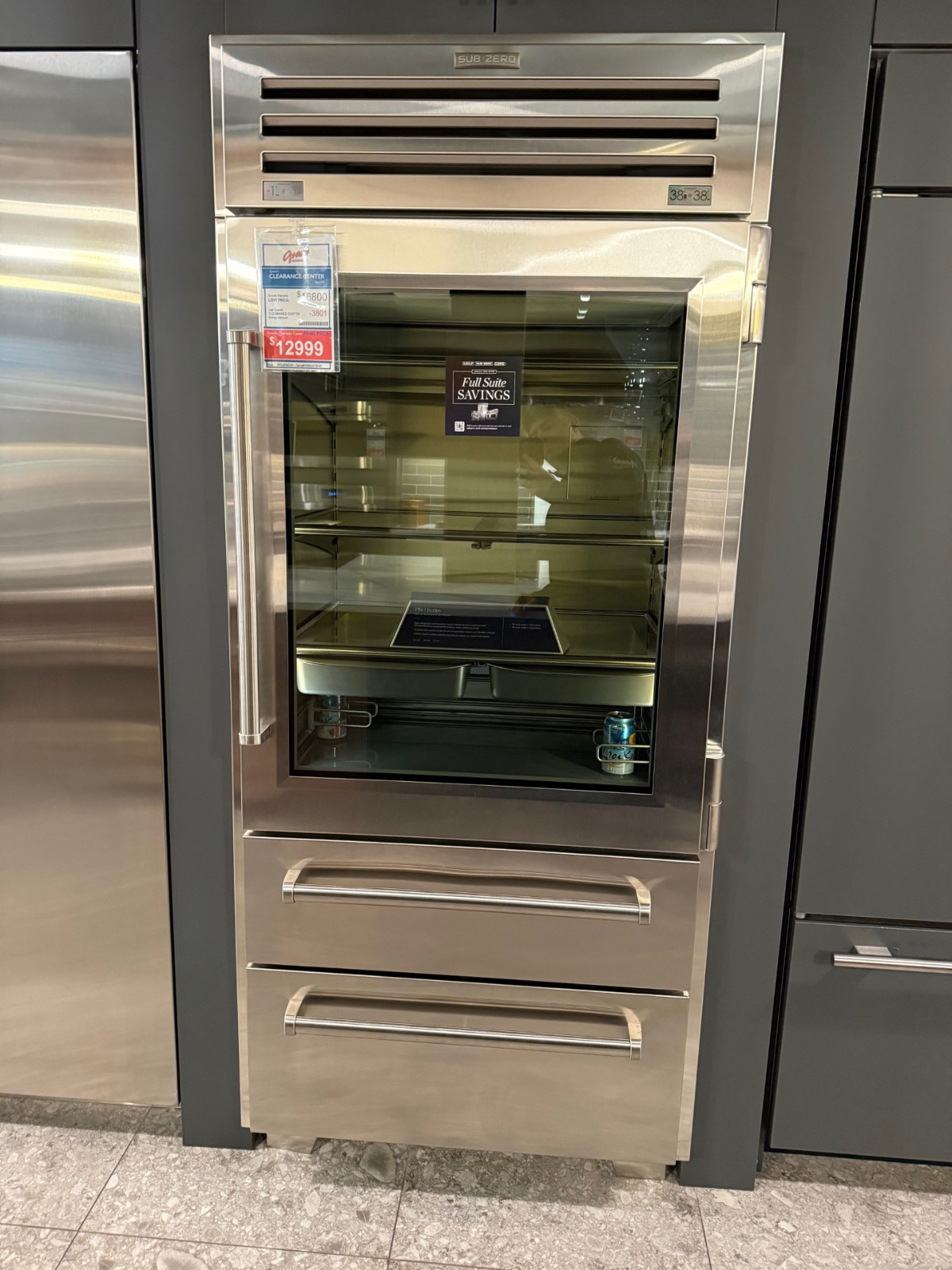 PRO3650GRH-05-6126-SubZero 36" Pro Built-in Bottom Freezer Glass Door RT Hinge