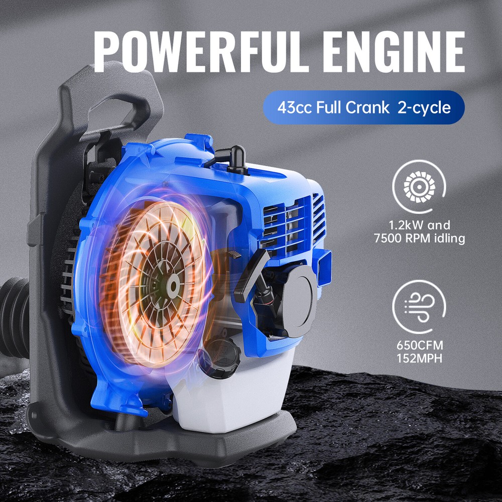 BADGER 2-Cycle Backpack Leaf Blower Gas Powered Lightweight