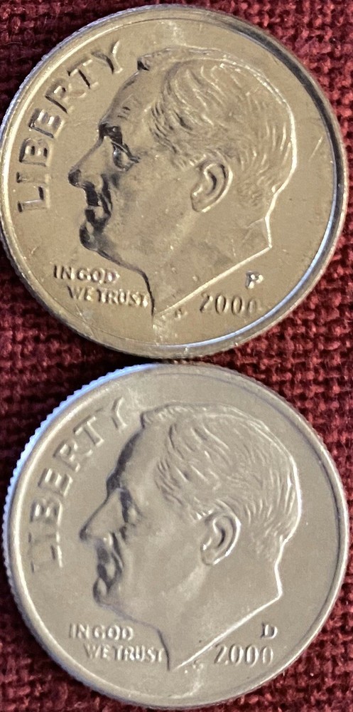 2000 P & D Roosevelt Dime Pair Choice/Gem Bu Set