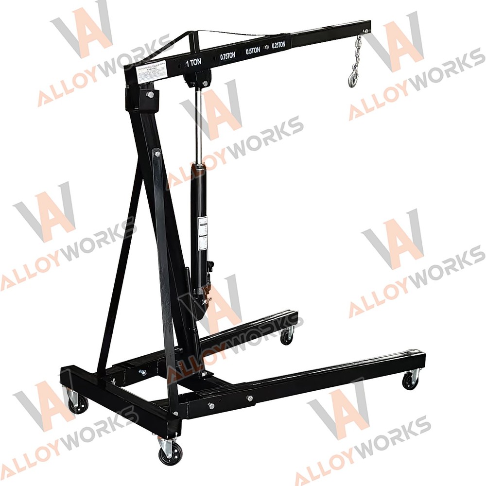 Adjustable 1Ton Foldable Hydraulic Engine Hoist Crane Lift,4 Adjustable Position
