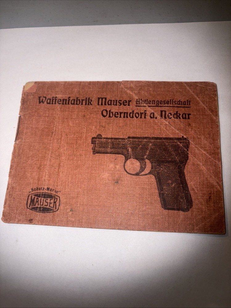 ORIGINAL MAUSER MODEL 14 PISTOL MANUAL