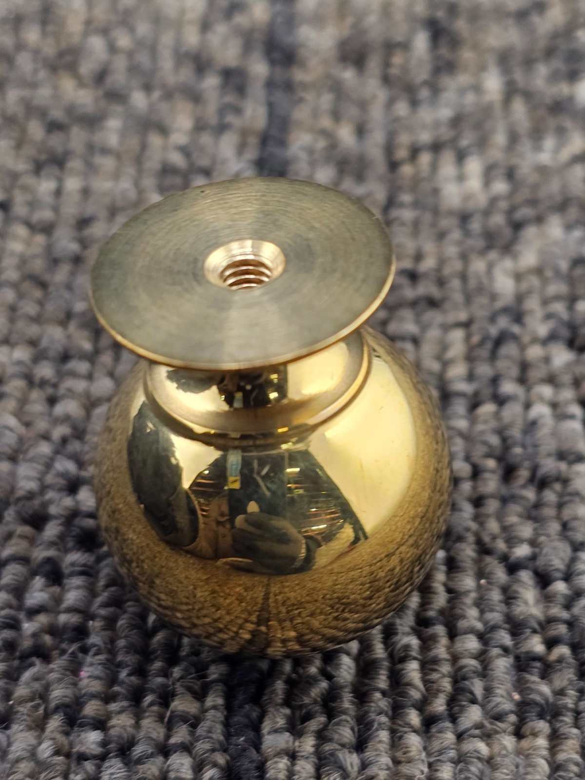 REJUVENATION: Classic Living Finish Ball Cabinet Knob Unlacquered Brass 1-1/14"