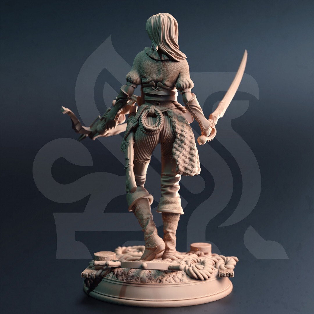 DM Stash Miniature Female Sea Elf Corsair Rogue Fighter D&D DnD Fantasy 32mm RPG