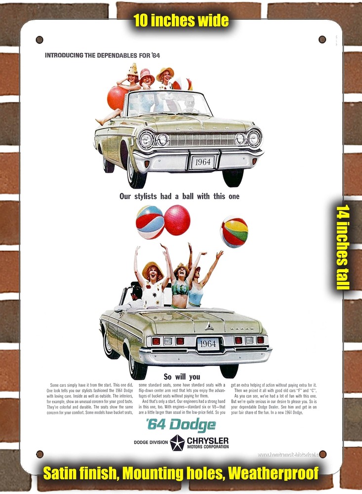 Metal Sign - 1964 Dodge Dependables- 10x14 inches