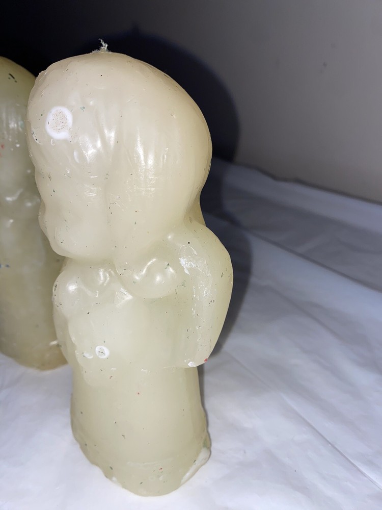 2 Angel white large candles