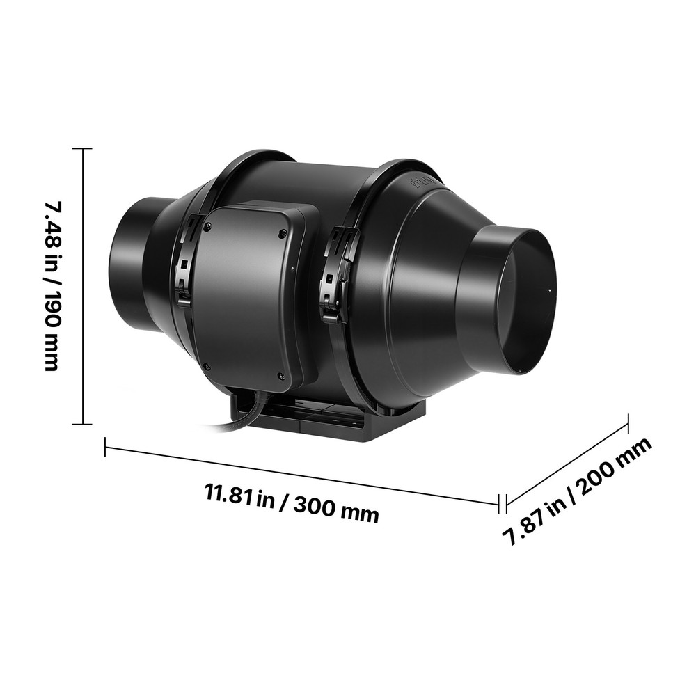 4 Inch Inline Duct Fan 180 CFM with Filter and Speed Controller