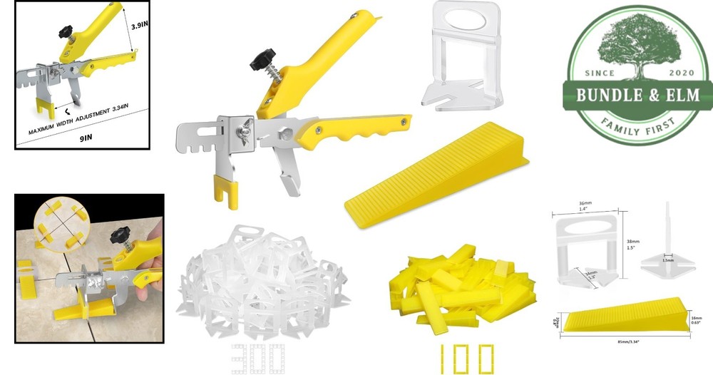 Tile Leveling System with Spacers and Wedges for Professional Tile Installation