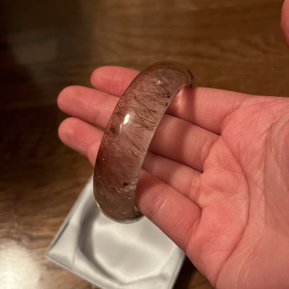 Natural Bronze Rutilated Quartz Bangle