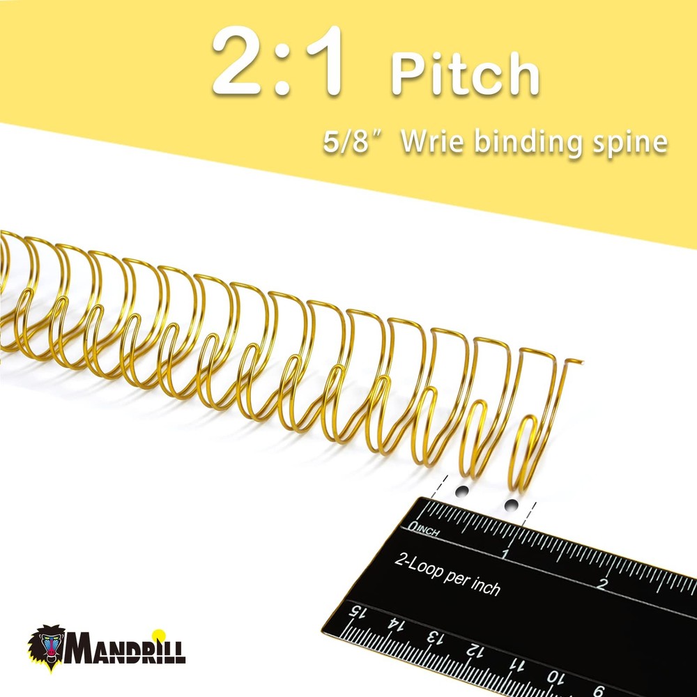 WR21159M Wire Binding Spines, Multicolor, 2:1 Pitch Double Loop Binding Wires...
