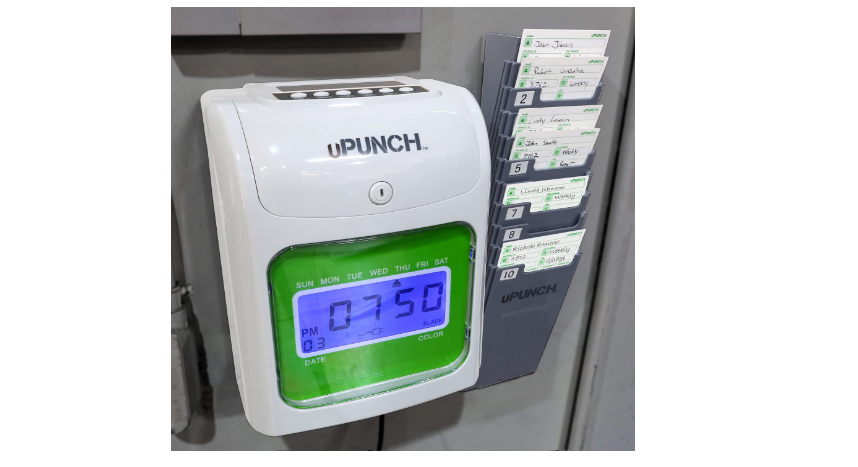 Office Time Clock Machine Auto Payroll Employee Card System Electronic Day Track