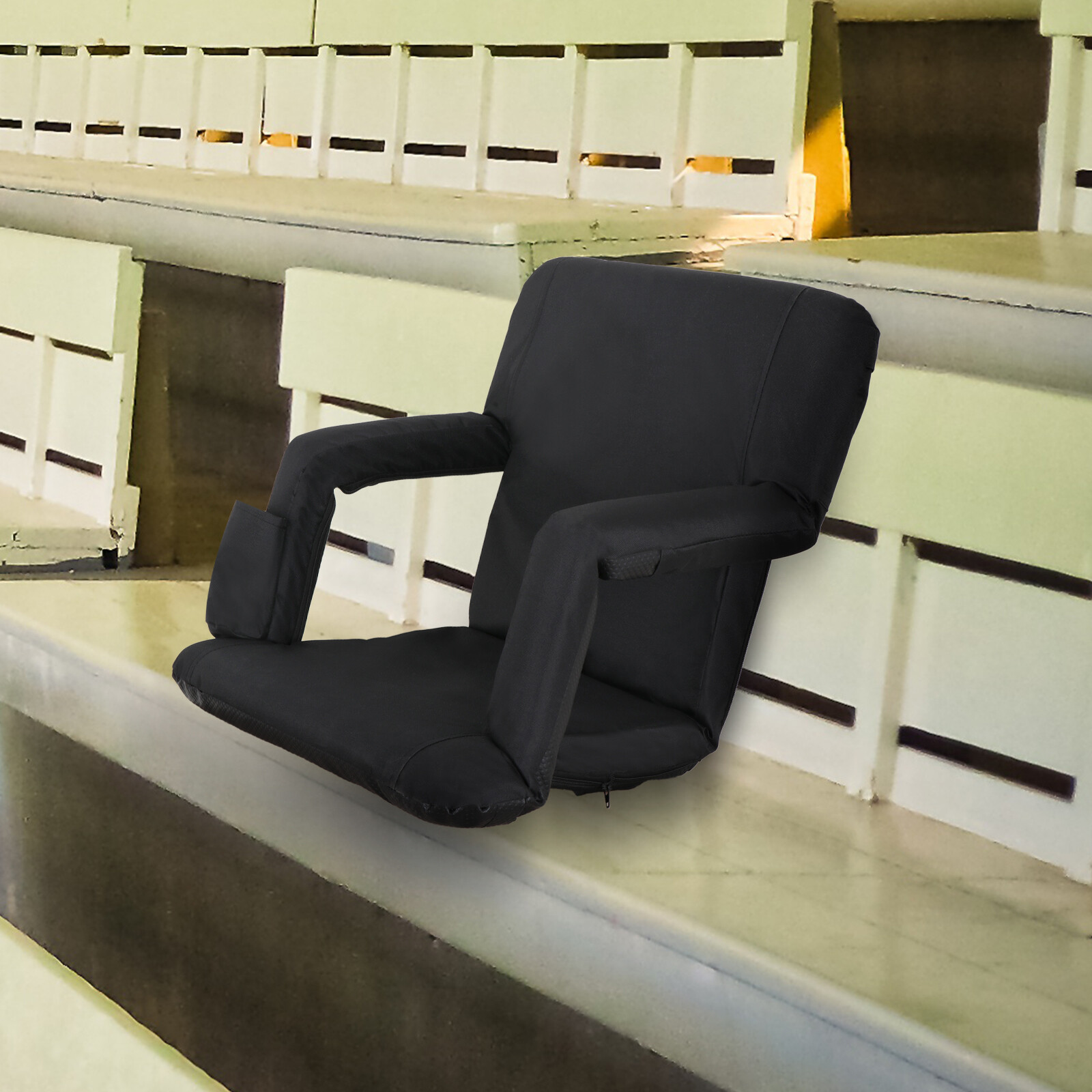 Wide Stadium Seats Chairs For Bleachers w/Back Cushion 5 Reclining Position