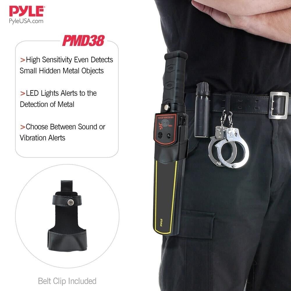 Pyle Handheld Metal Detector Wand Security Scanner w/ Adjustable Sensitivity