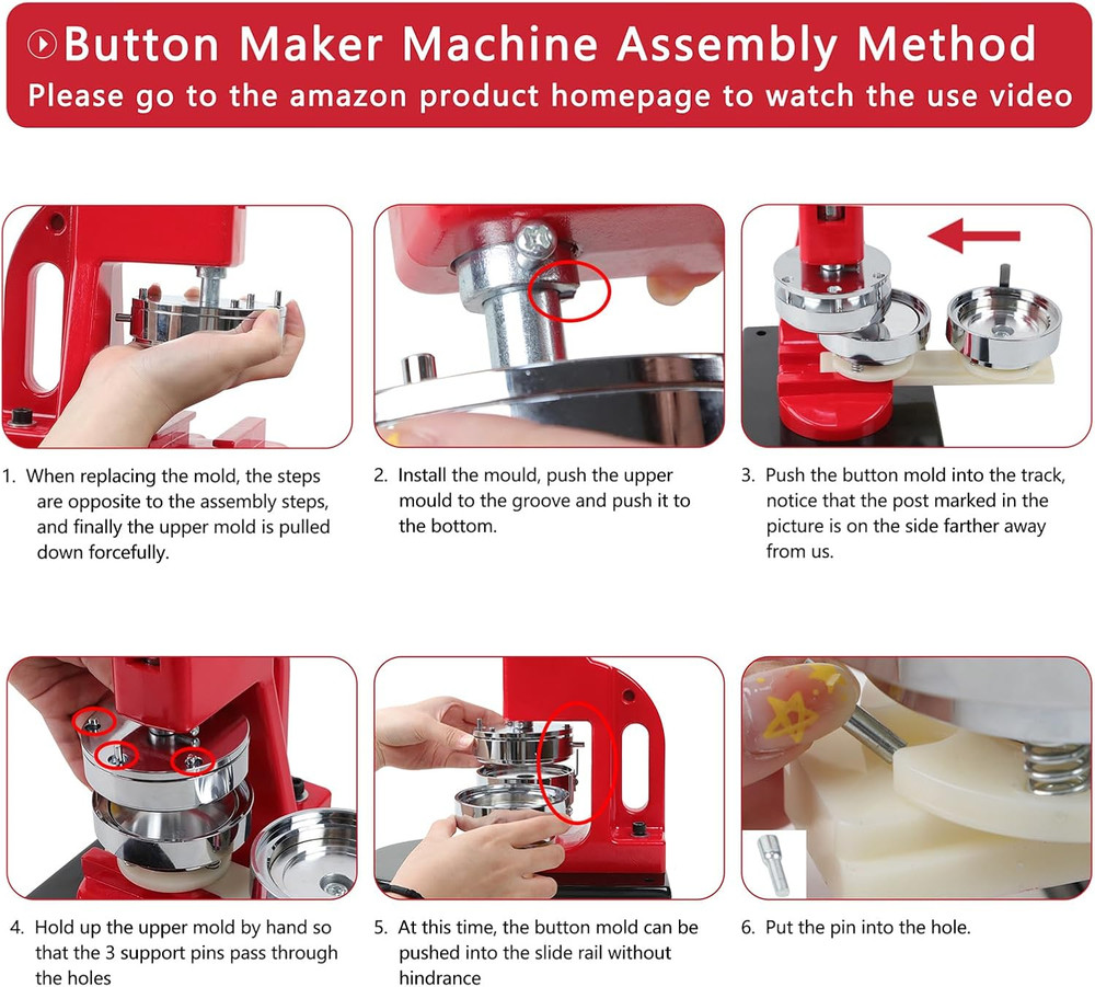 58mm Button Maker Mold - Replaceable Metal for DIY Press Machine