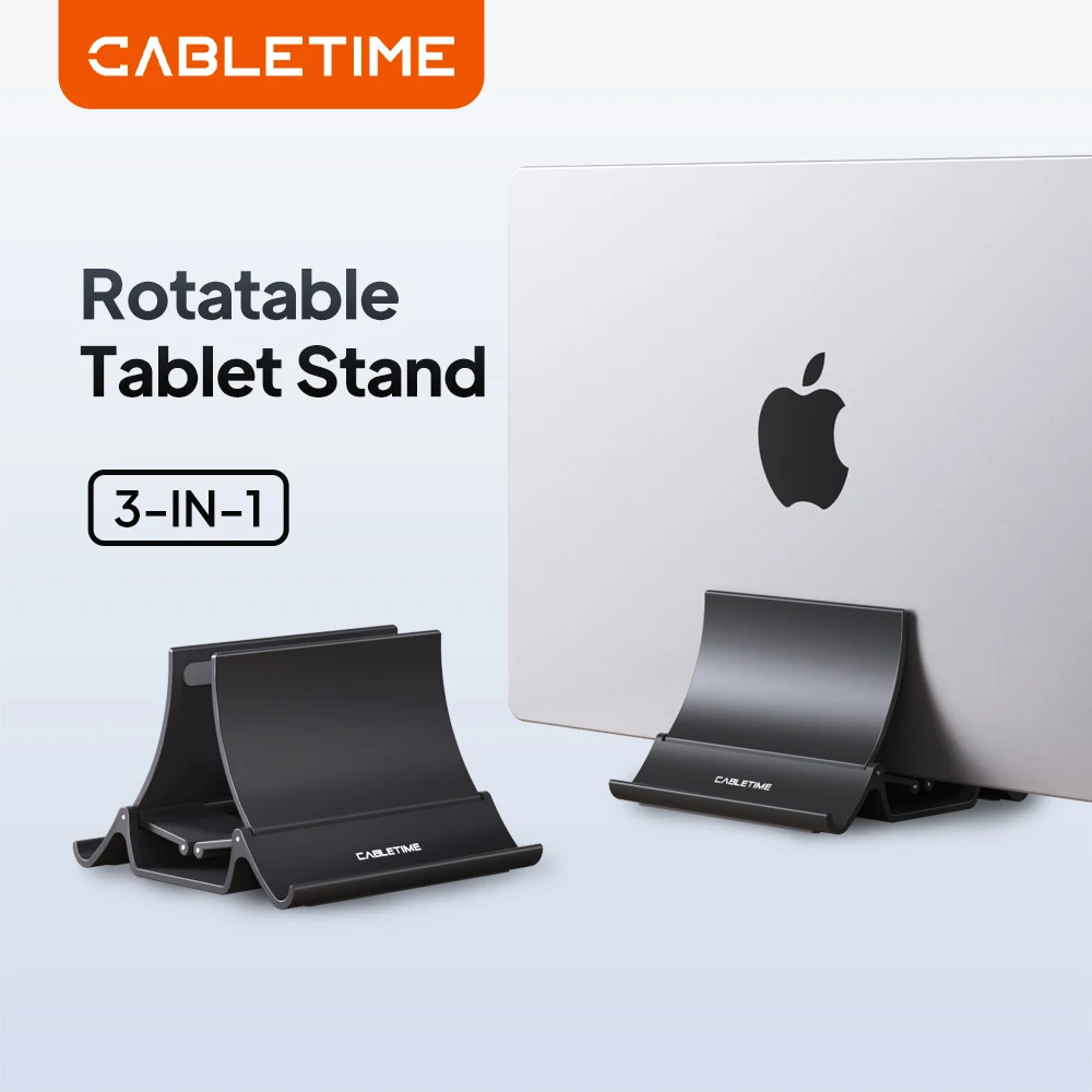 CABLETIME Vertical Laptop Stand Automatically Shrink Space-Saving Multifunctiona