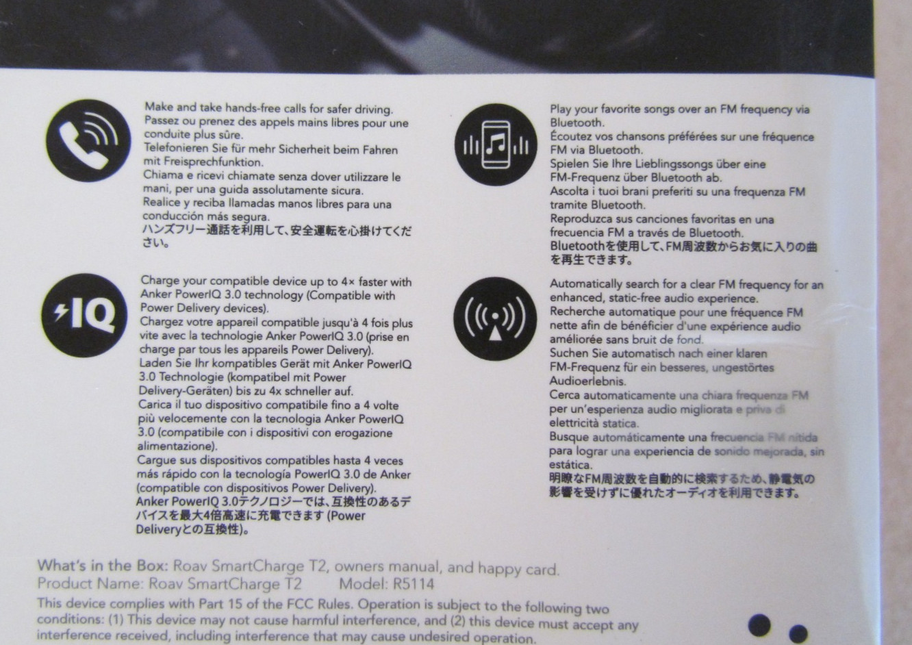 Anker Roav T2 Bluetooth FM Transmitter & Charger SmartCharge IQ 3.0