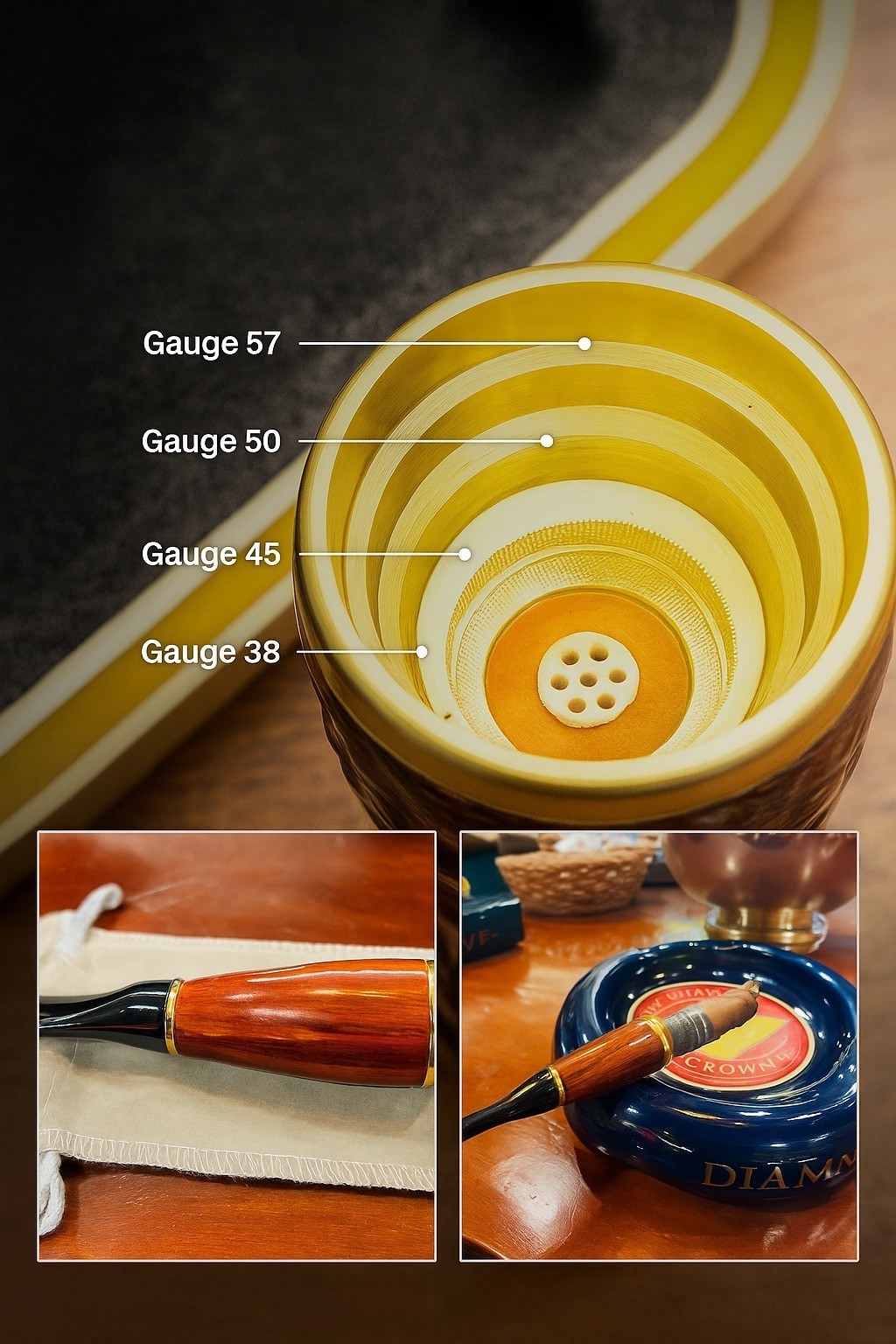 Multi-Caliber Briar Wood Cigar Holder