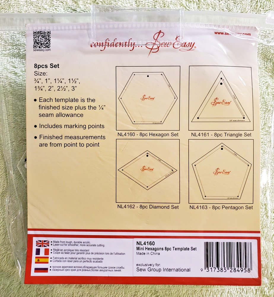 Sew Easy Patchwork Mini Hexagon Template Set NL4160