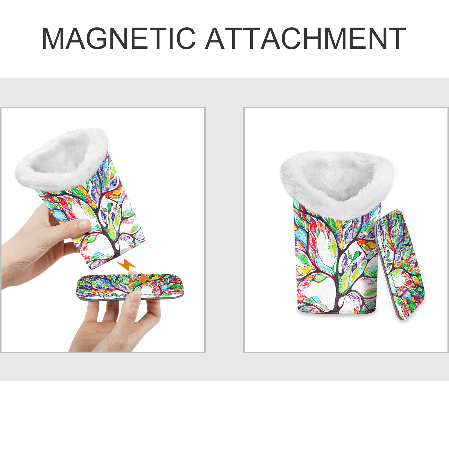 Plush Lined Eyeglasses Holder Eyeglass Protective Desk Stand Case Magnetic Base