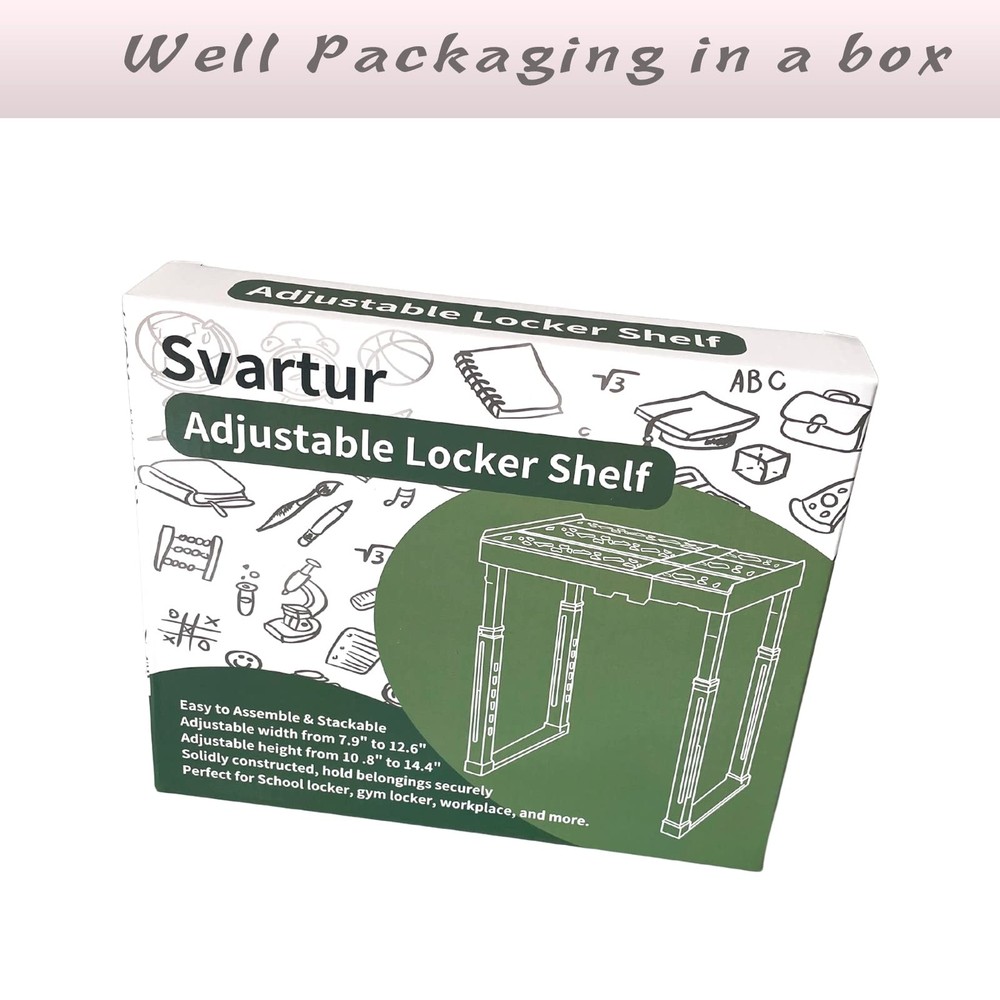 Locker Shelf for School Locker Adjustable Height and Width Locker Organizer S...