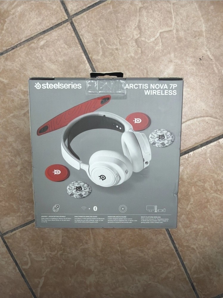 SteelSeries Exclusive Nova 7 Headset with Booster Pack USB-C Wireless Bluetooth.