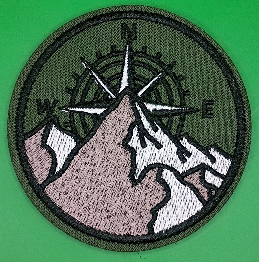 Outdoor Compass Mountain Tactical Morale Patch Hook and Loop