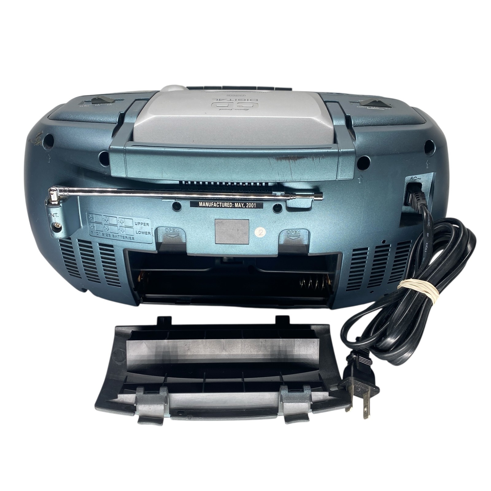 Ionexx Sound Portable CD Cassette Player Recorder AM/FM Radio Boombox Teal 2001