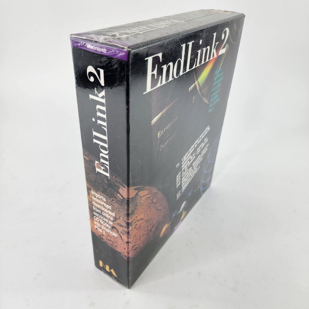 ENDLINK 2 Macintosh Software for EndNote reference/bibliography 1994 SEALED NEW