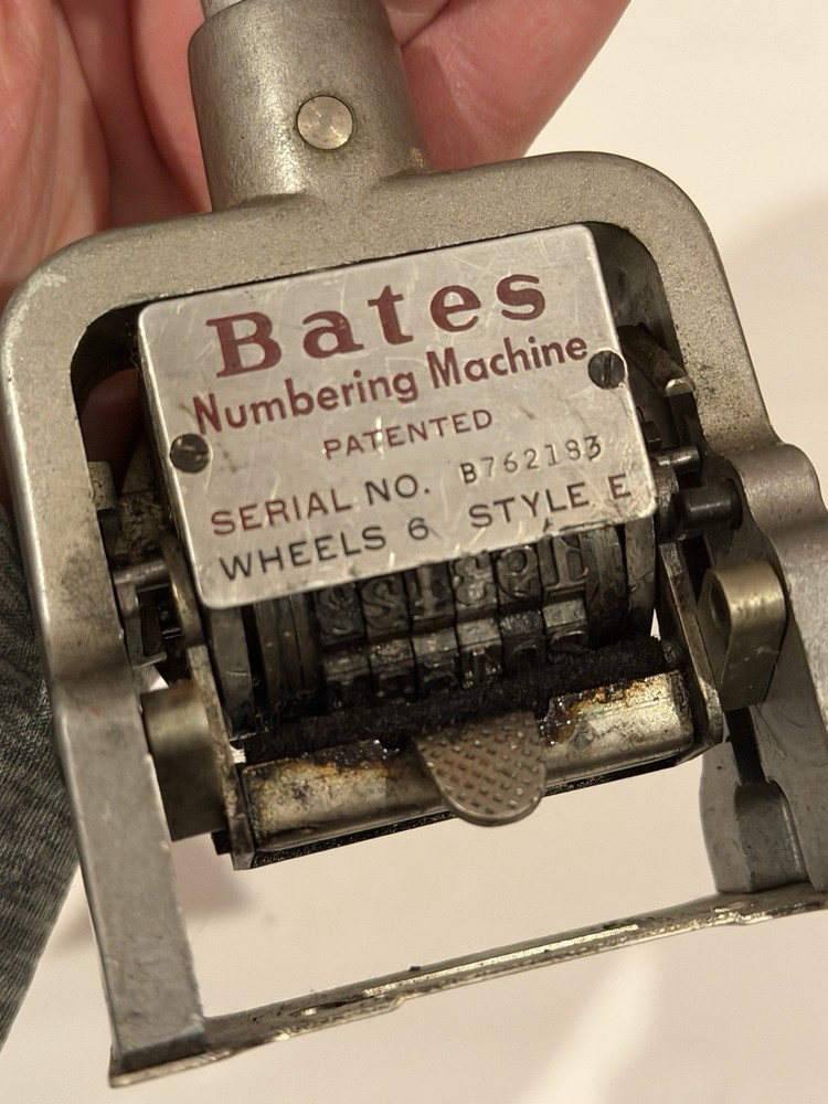 Vtg Bates Numbering Machine Stamp Wheels 6 Style E