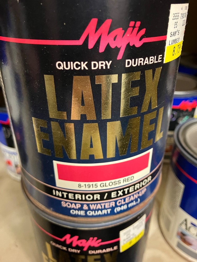 Majic LATEX  Enamel GLOSS RED   1 quart
