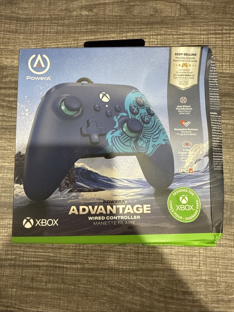 PowerA Advantage Wired Controller for Xbox Series X|S - Blue Wave Box Damage
