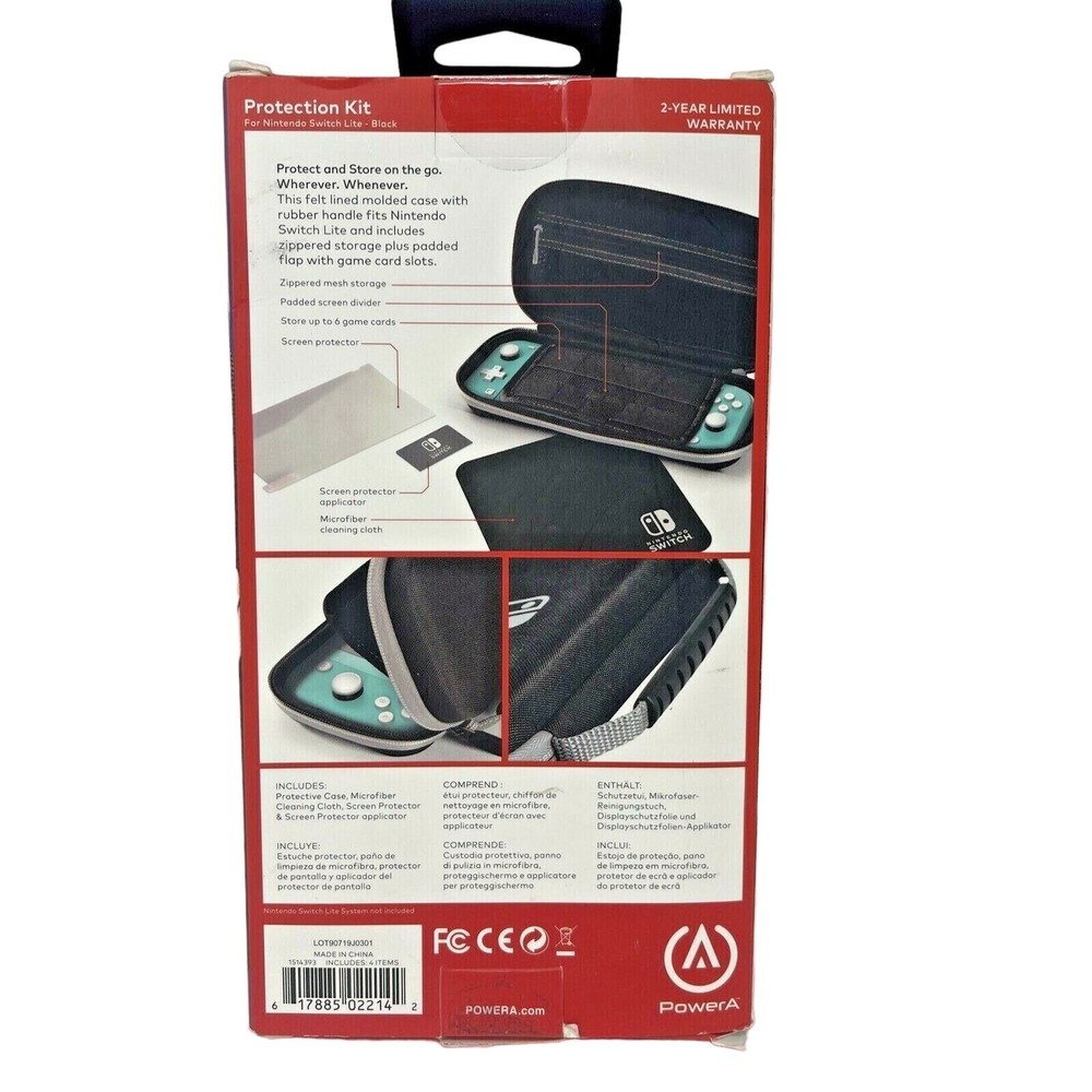 New Nintendo Switch Lite Protection Kit Case Cleaning Cloth Screen Protector