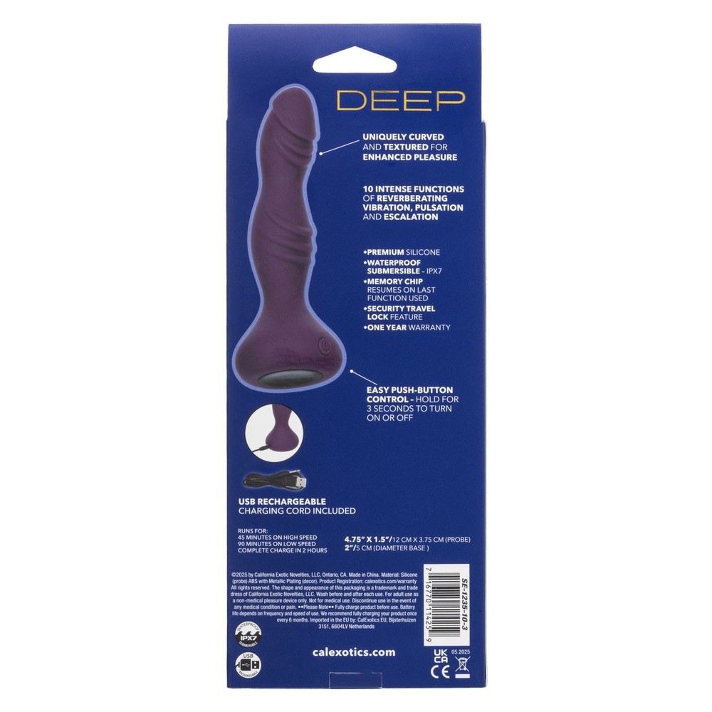 CalExotics Deep Stud Vibrating Butt Plug Probe Purple