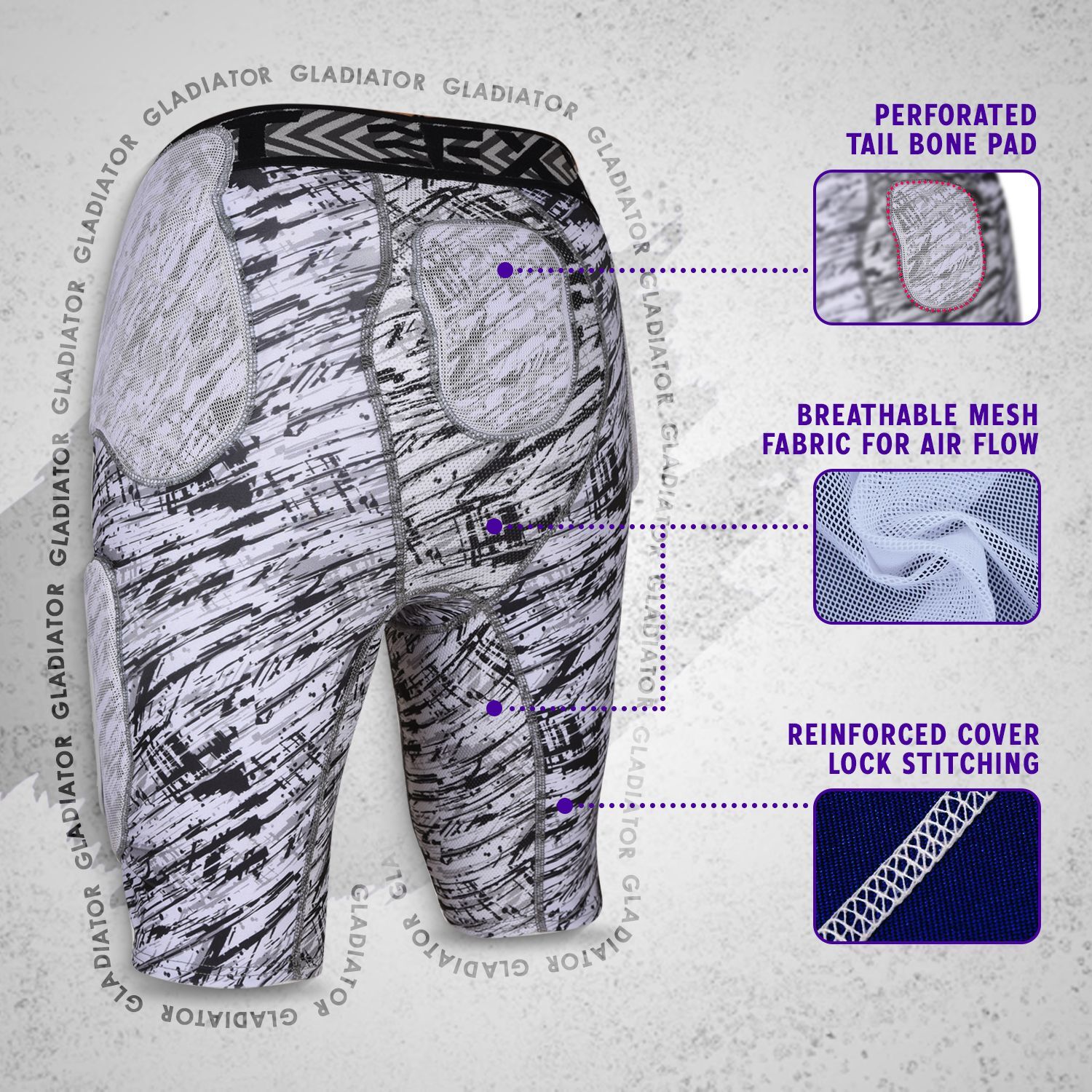 Exxact Sports Gladiator 5 Pad Adult Girdle for Men with Integrated Hips, thighs