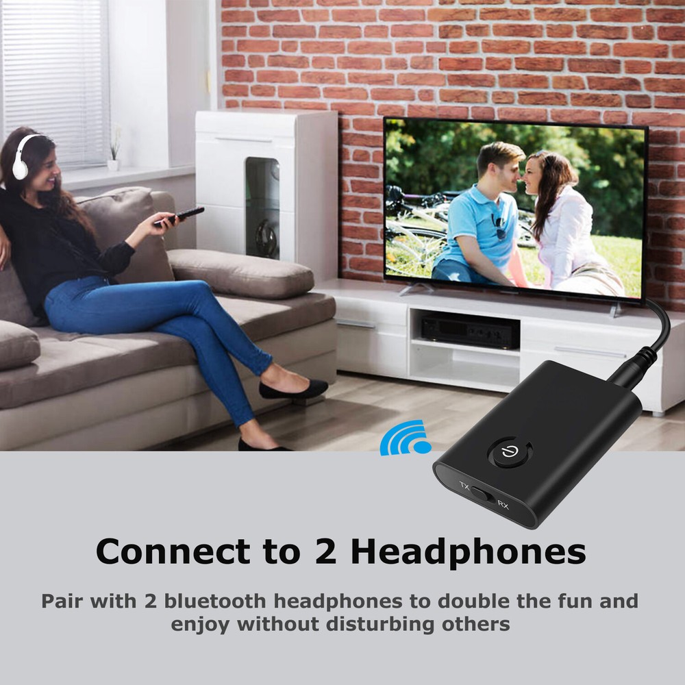 Bluetooth 5.0 Transmitter Receiver 2 IN 1 Wireless Audio 3.5mm Jack Aux Adapter