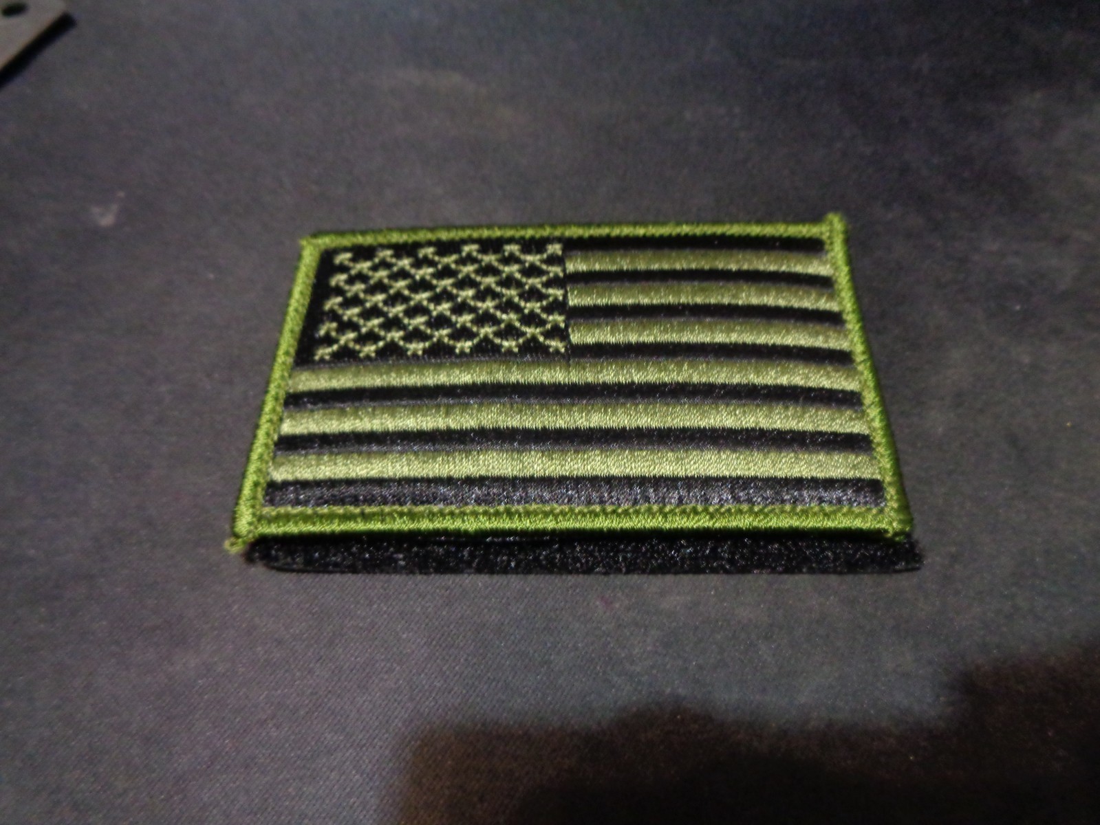 US American FORWARD Flag Patch (OD GREEN) Hook and Look Backing 2" X 3.5" NEW