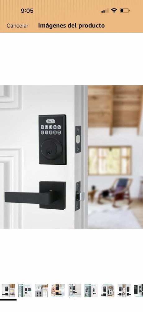 Combination Keypad Smart Door Lock Auto Re-Lock 20 User Codes Keyless Black