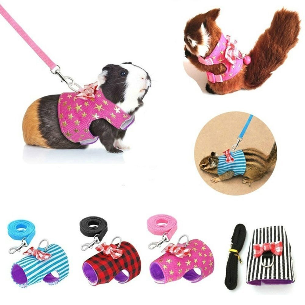 Small Pet Hamster Vest Leash Adjustable Squirrel Ferret Harness Vest Chest Strap