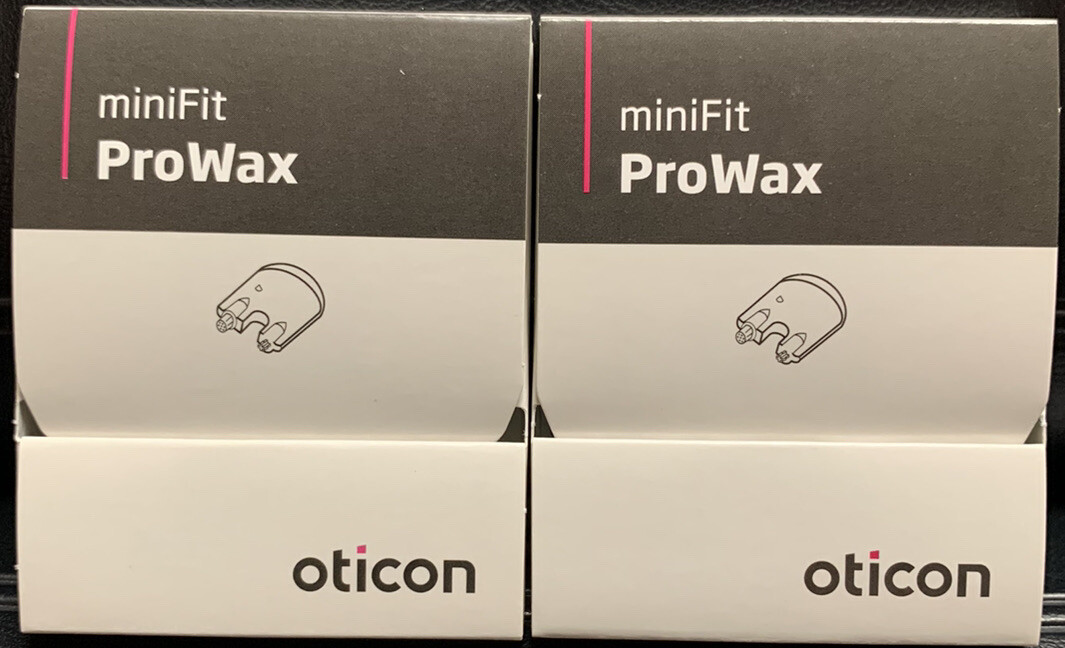 2 Packs Oticon ProWax miniFit Hearing Aid Wax Guards. 6 Filters /pack. 12 Total.