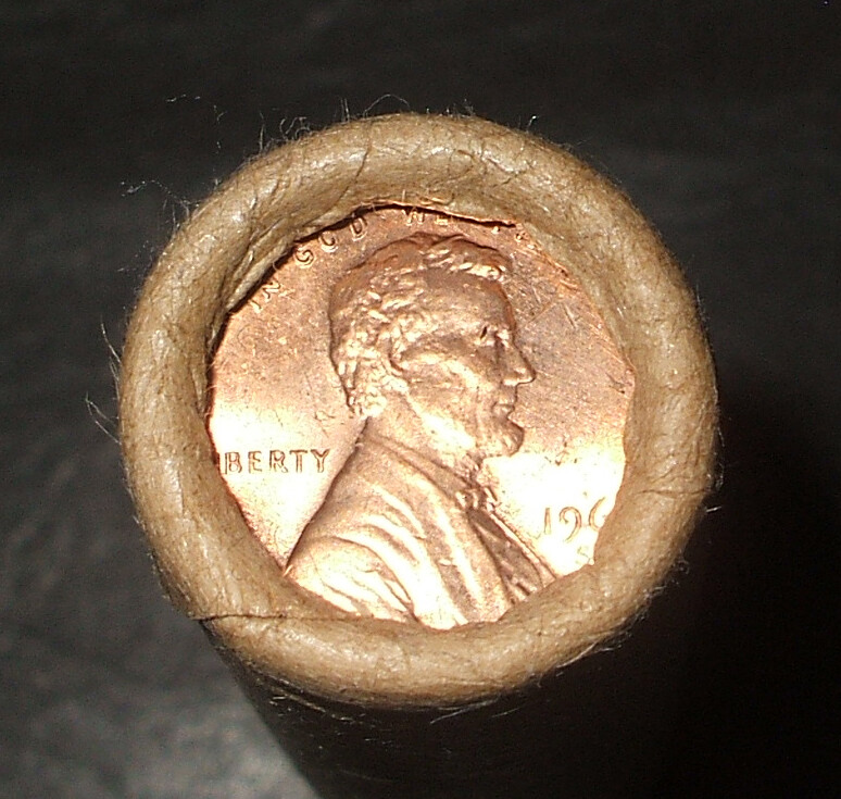 1968-S  LINCOLN CENT ROLL - Uncirculated -  Brown Wrapper - 1 Roll 💥💥💥💥💥💥
