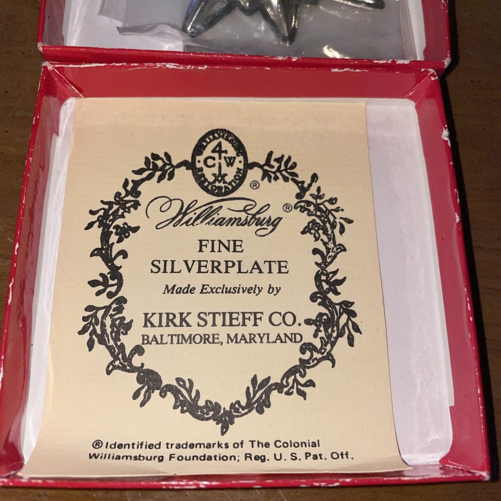 Vintage 1981 Williamsburg Silverplate Christmas Star by Kirk Stieff, Balt